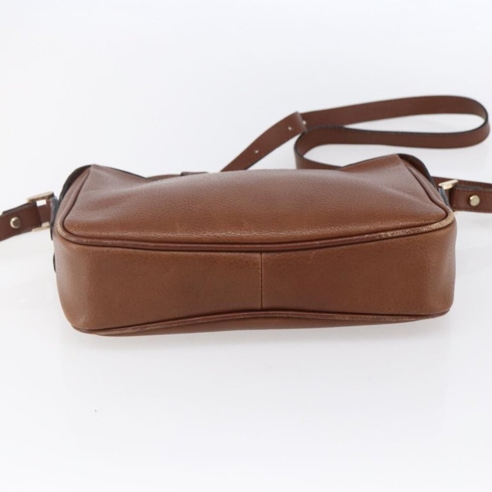 Authentic Burberrys Shoulder Bag Leather Brown Gold - Picture 12 of 16
